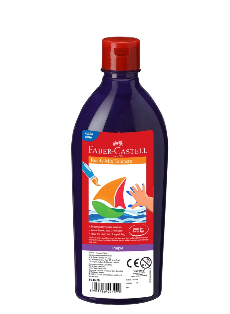 FABER-CASTELL READY MIX TEMPERA  PAINTS 500ML PURPLE