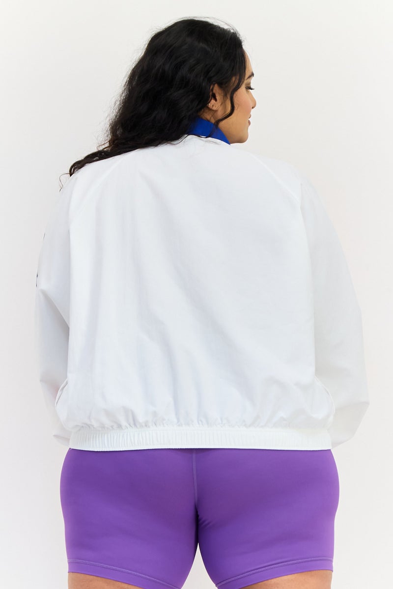 Reebok جاكيت خارجي طويل الأكمام للنساء بمقاسات كبيرة، متعدد الألوان - Image 3