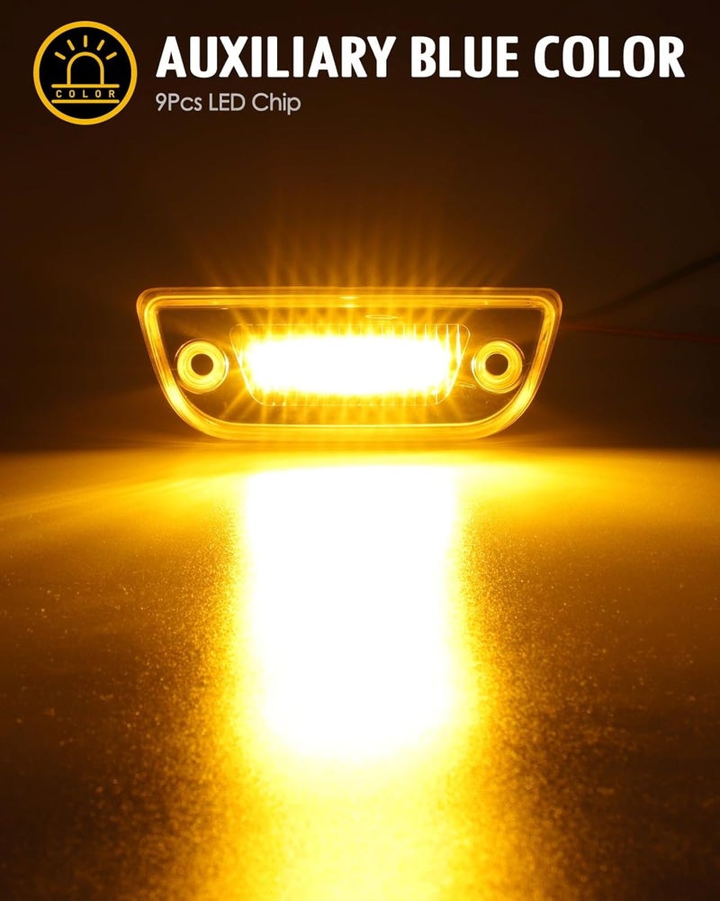 Partsam 5pcs 9 LED Cab Light Truck Trailer Cab Marker Clear Lens Top Roof Running Reflective Lights Assembly Compatible with Peterbilt 579 & Heavy Trucks T680, T770, T880 Cab Lights - Image 2