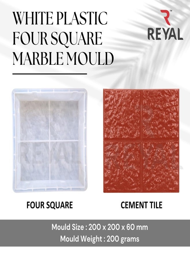 Reyal White 8x8 four square Paver Mould (200 x 200 x 60mm) Light Plastic Paver Block Mould DIY Concrete Mold - Image 4