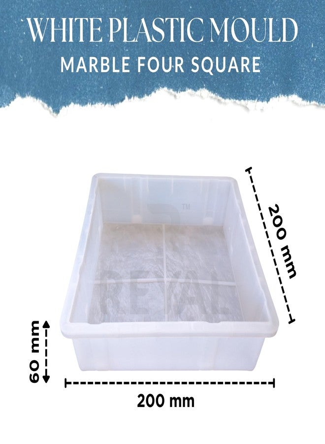 Reyal White 8x8 four square Paver Mould (200 x 200 x 60mm) Light Plastic Paver Block Mould DIY Concrete Mold - Image 2