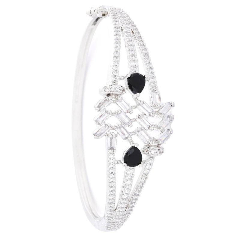 STYOLLO American Diamond Silver Bracelet for Women and Girls Stylish with Elegant Pear Shaped Crystal Stones | Trendy Girl's Fashion Jewelry | Perfect for Parties, Weddings, and Gifting-Set of 1 - Image 1