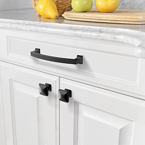 Amerdeco 10 Pack Matte Black 5 Inch(128mm) Hole Centers Kitchen Cabinet Pulls Cabinet Hardware Kitchen Handles for Cabinets Cupboard Handles Drawer Pulls ZH0009MB - Image 4