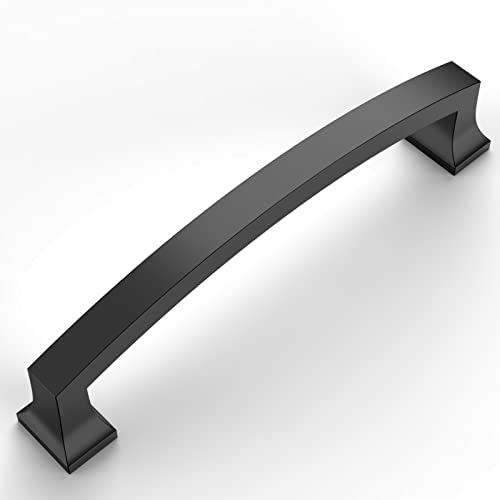 Amerdeco 10 Pack Matte Black 5 Inch(128mm) Hole Centers Kitchen Cabinet Pulls Cabinet Hardware Kitchen Handles for Cabinets Cupboard Handles Drawer Pulls ZH0009MB - Image 1