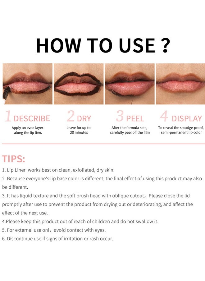 lakerain - Peel Off Lip Liner Tattoo, Peel Off Lip Stain Long Lasting Lip Stain Peel Off Infused with Hyaluronic Acid and Vitamin E Waterproof Long Lasting Highly Pigmented Matte Lip Tint Rose Pink #01 - Image 1