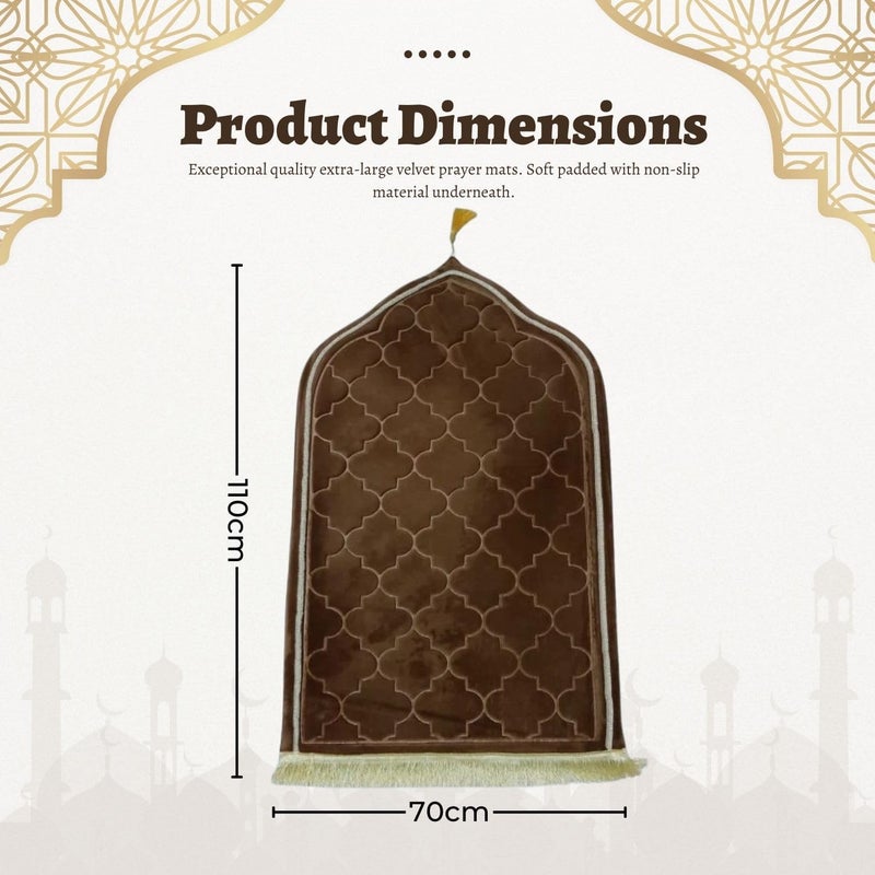 Home Smart Modern Confortable Prayer Mat Assorted Color for Home and Travel Non Slip Soft Velvet and Premium Quality Size 70x110cm - Image 2