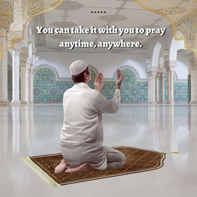 Home Smart Modern Confortable Prayer Mat Assorted Color for Home and Travel Non Slip Soft Velvet and Premium Quality Size 70x110cm - Image 4