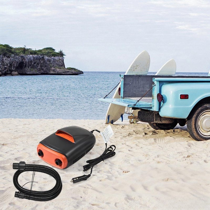 Electric SUP Air Pump: 12V DC Car Connector, 22PSI High Pressure, Dual-Stage Inflation, Digital LCD Display - Orange Detachable Hose SUP Inflator Pump for Stand Up Paddle Boards, Airbeds, Rafts - Image 5