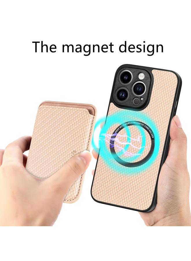 Zaboon Case For iPhone 13 Pro Carbon Fiber Leather Card Magsafe Magnetic Phone Case - Image 5