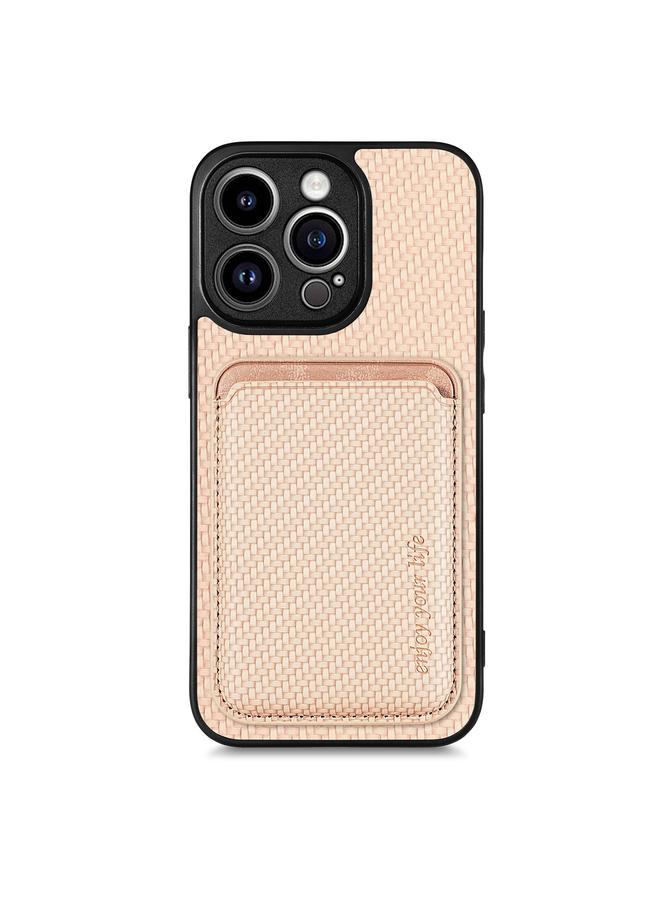 Zaboon Case For iPhone 13 Pro Carbon Fiber Leather Card Magsafe Magnetic Phone Case - Image 1