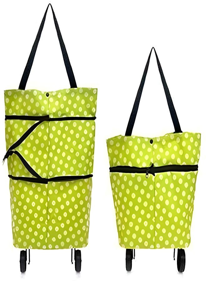 Aseenaa Foldable Shopping Trolley Bag with Wheels, Waterproof Portable Storage Cart for Some Vegetable, Grocery, Carry Bag for Outdoor Travel for Girls Women Men - Image 1