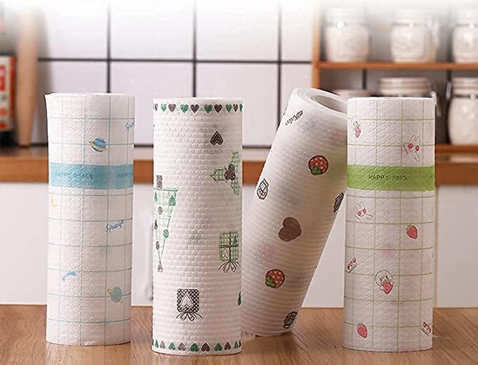 Six Sigma SIXSIGMA® Non-Woven Kitchen Printed Tissue Roll Non-stick Oil-Absorbing Paper Roll Kitchen Special Paper Towel Wipe Paper Cleaning Tools Ideal for the Kitchen Bowl, Dish and Pot (Multicolor) Pack 1 - Image 3