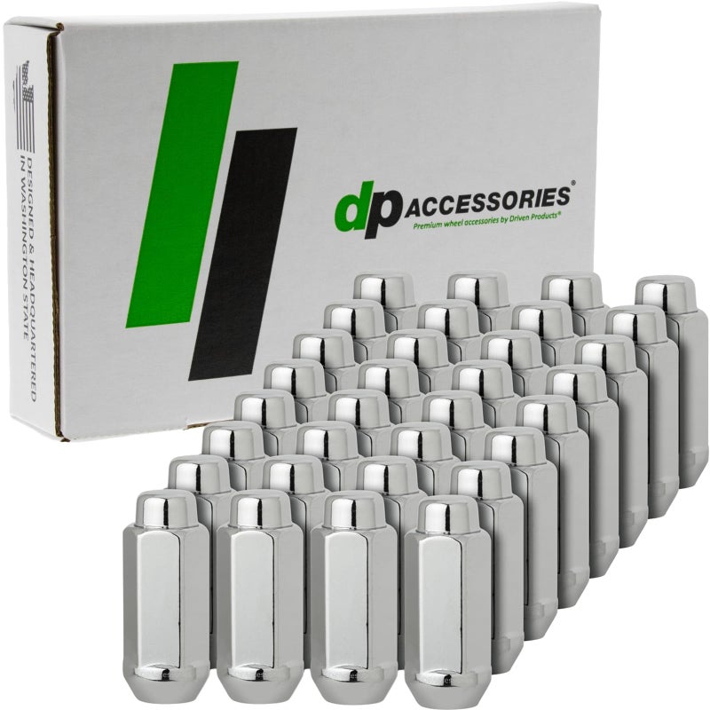 DPAccessories Chrome 91618 Lug Nuts Closed End XXL Bulge Acorn 22mm 78 Hex 235 Tall Set of 32 D3613XL230532