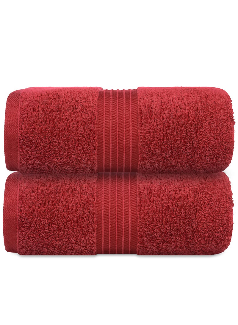 Bliss Casa Bliss Casa 2-Piece 100% Combed Cotton Bath Sheets - 550 GSM Large Bath Towels Quick Dry Highly Absorbent - Thick Soft Hotel Quality Bathroom Towels for Bath and Spa 35x70 Inch  - Image 4