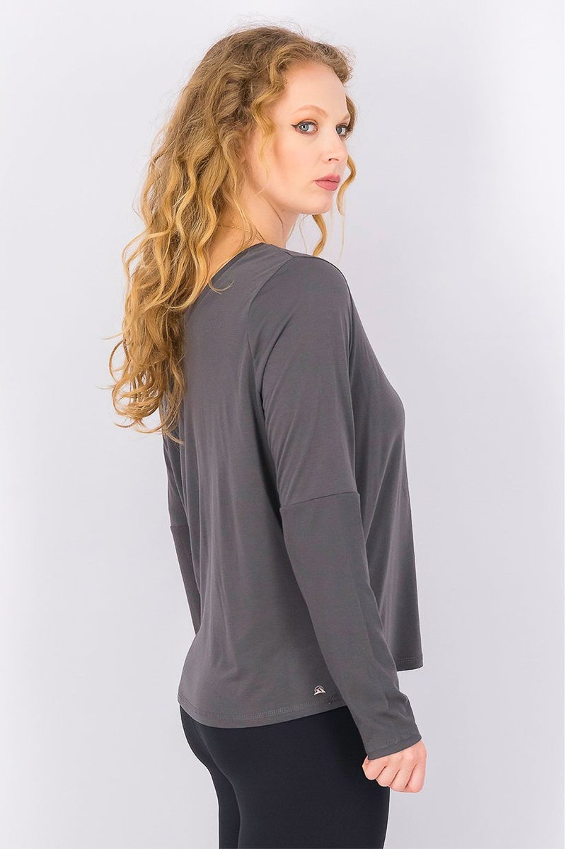 Tchibo Women Sportswear Fit Long Sleeve Outdoor Top, Grey  - Image 2