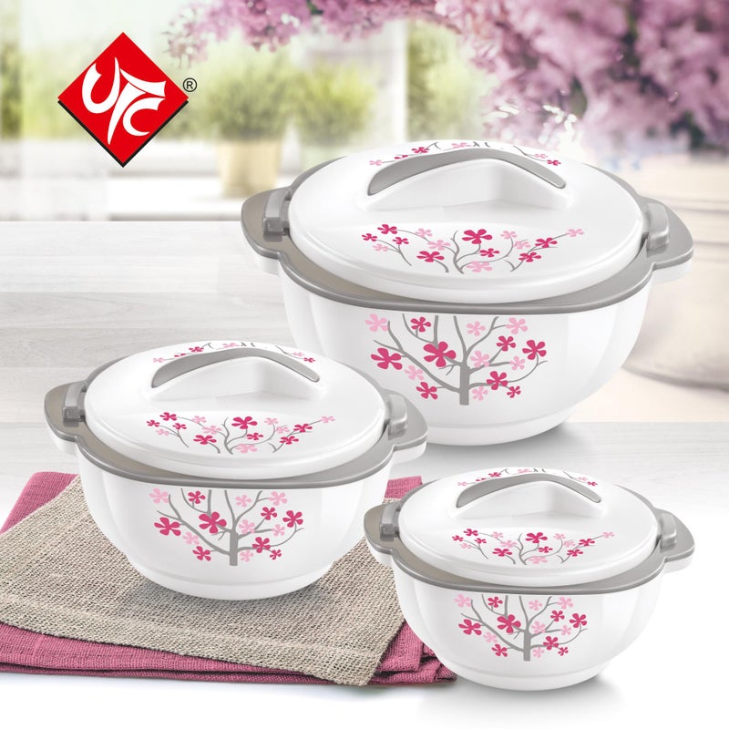 UTC DLX Spectra 3 Pcs Gift Set (600ml, 1200ml, 1800ml), Pink | BPA Free | Food Grade | PU Insulated | Hot & Cold - Image 2