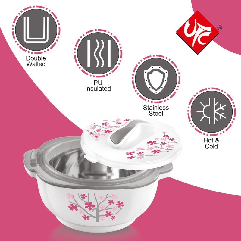 UTC DLX Spectra 3 Pcs Gift Set (600ml, 1200ml, 1800ml), Pink | BPA Free | Food Grade | PU Insulated | Hot & Cold - Image 3