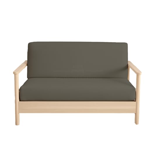 Yarns of Cotton Queen Size Armless Futon Covers - 100% Egyptian Cotton Futon Slipcovers - Zippered Couch Cover Sofa Bed Protector, Sleeper Sofa Cover, Machine Washable, Dark Gray - Image 1