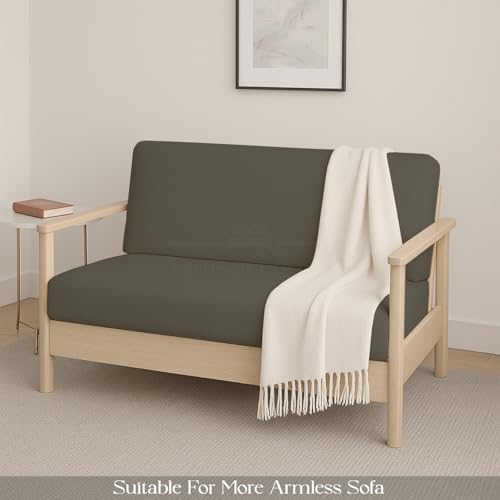 Yarns of Cotton Queen Size Armless Futon Covers - 100% Egyptian Cotton Futon Slipcovers - Zippered Couch Cover Sofa Bed Protector, Sleeper Sofa Cover, Machine Washable, Dark Gray - Image 4