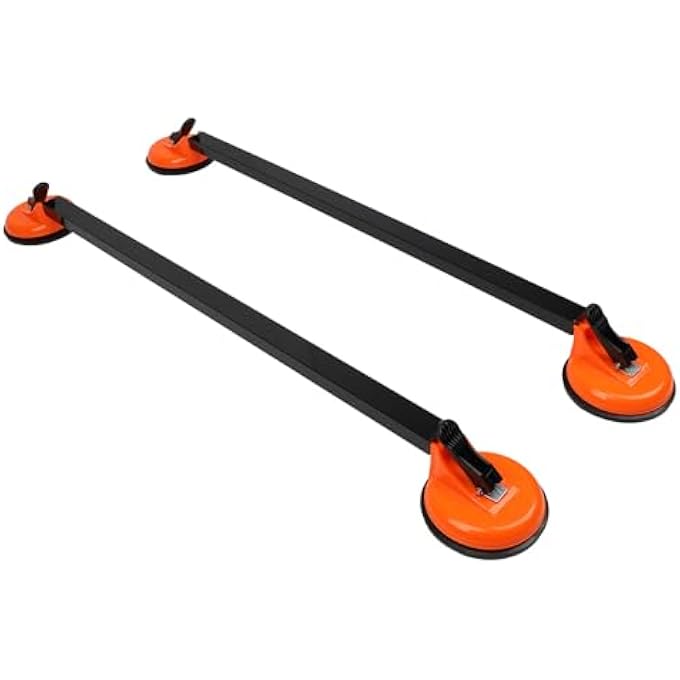 rayihni 2 Pcs 36.22 Inch Car Roof Rack Cross Bar, Universal Square Steel Tube Roof Rack with Suction Cup Mount for Most Car Vehicles SUV Vehicles Rooftop Cargo Luggage Carrier - Image 2