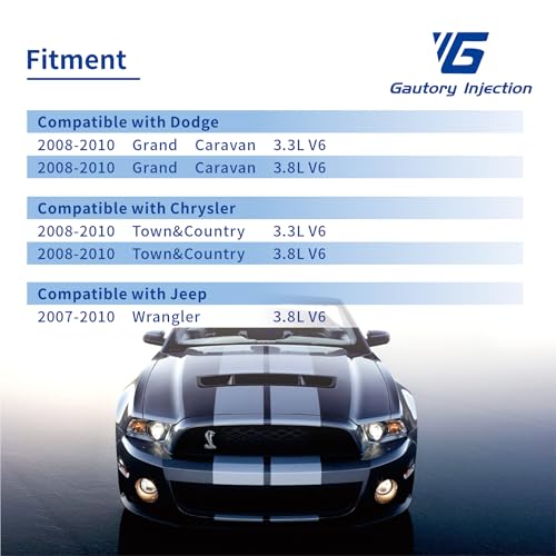 Gautory 0280158119 Fuel Injectors Compatible with 2008 2009 2010 Dodge Grand Caravan 33L 38L Chrysler TownCountry 20082010 33L 38L Jeep Wrangler 38L 20072010 Replace 04861667AA FJ1029 Set of 6 - Image 3