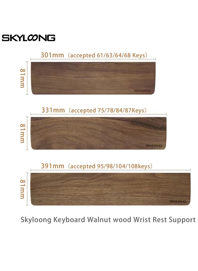 SKYLOONG Walnut Wooden Keyboard Wrist Rest (60%)  - Image 2