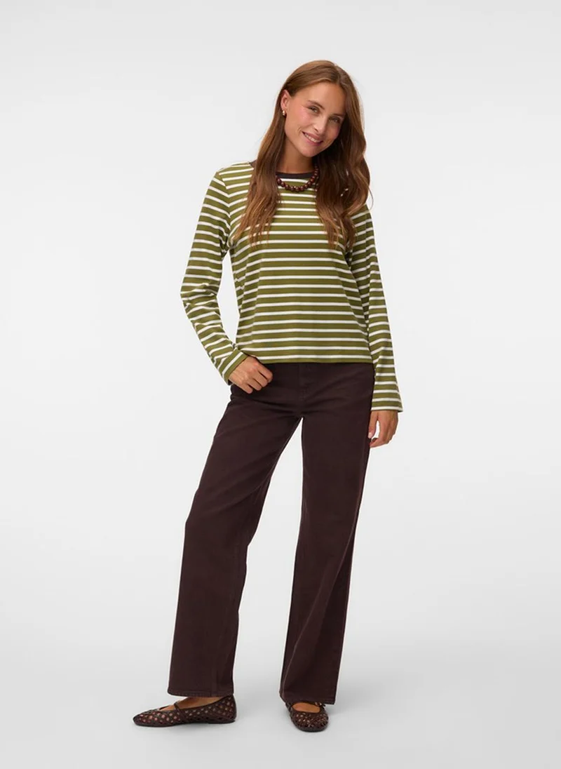 Vero Moda Chocolate Torte VMTESSA High Rise Wide Jeans for Women | Best Price UAE