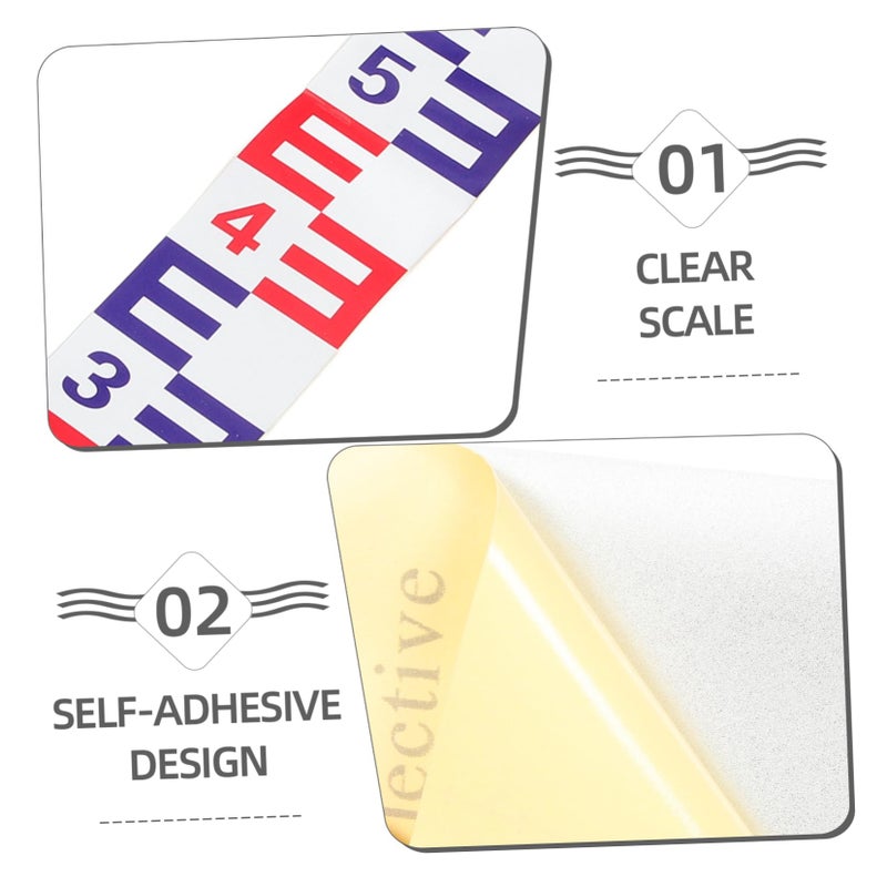 2Pcs Aluminum Foil Water Level Gauge Sticker Reflective Tank Pool Indicator Night Reading - Image 3