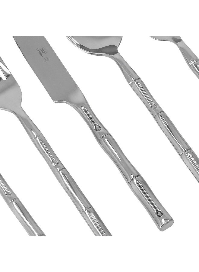 لا ميسا طقم أدوات مائدة من الفولاذ المقاوم للصدأ باللون الفضي من لا ميسا، 20 قطعة - Image 1