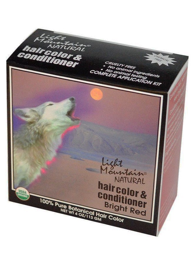 Light Mountain Natural Hair Colour And Conditioner Bright Red 113grams - Image 1