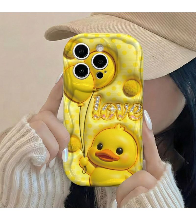 حافظة هاتف بلون مختلط 1 مع تصميم البطة الصفراء الصغيرة لهاتف آيفون 15 برو - Image 2
