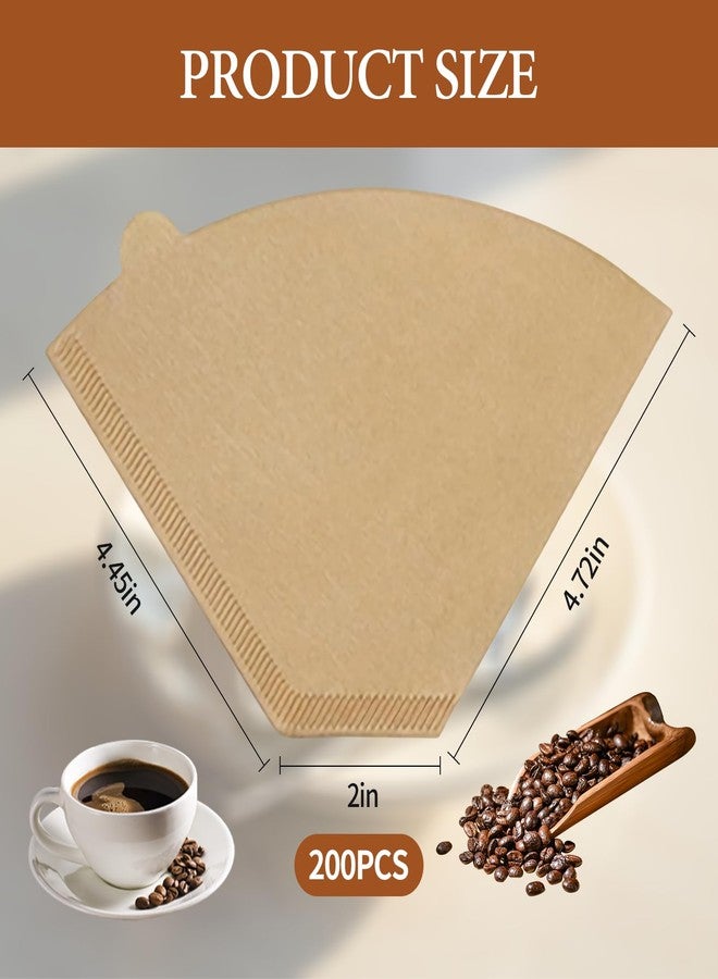 Bolsdoic 200 Count #4 Cone Coffee Filters 8-12 Cup, Natural Unbleached Disposable Coffee Filters, Compatible with Pour-Over and Drip Coffee Makers. - Image 2