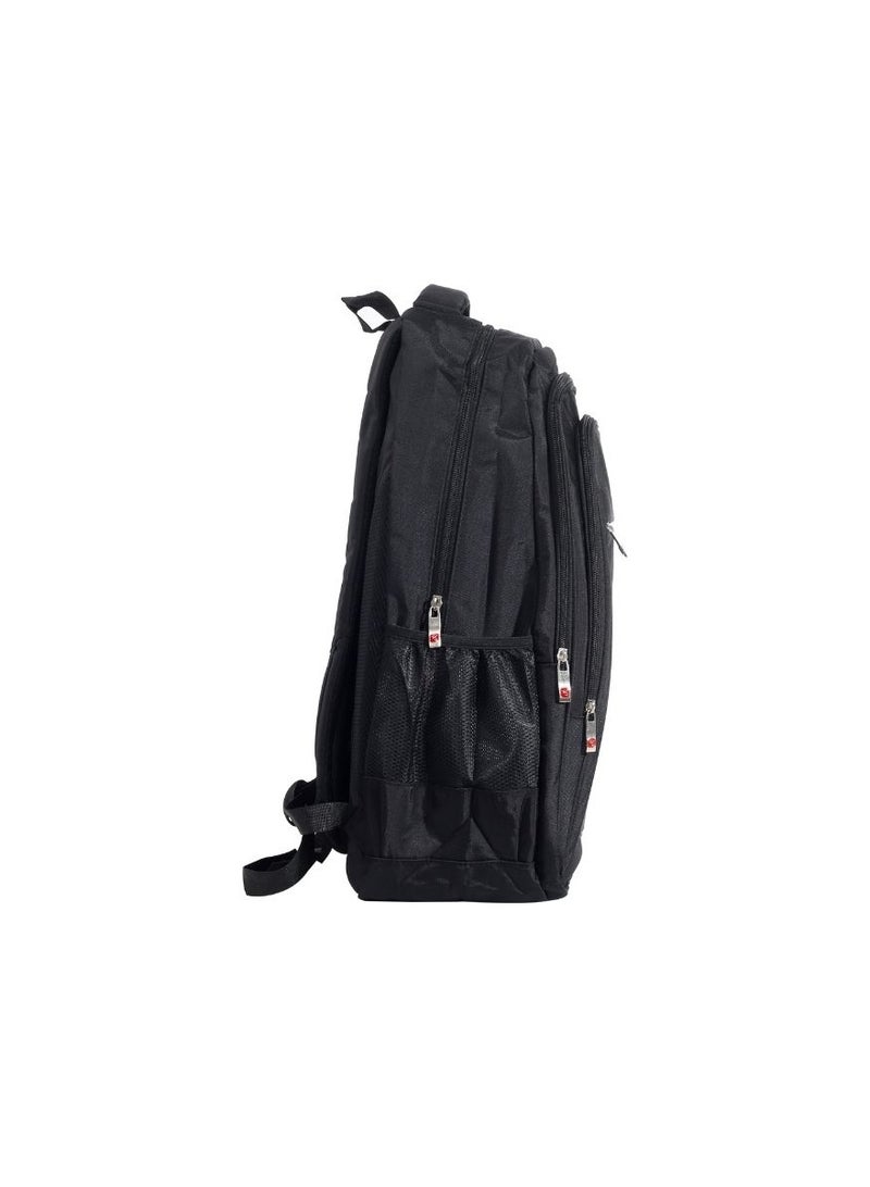 Traveller Backpack 20 Inch, Large Multi-Compartment Travel & Laptop Backpack for School, College, Office & Daily Use, Multiple Zipper Pockets, Spacious Storage, Side Mesh Pockets, Adjustable Shoulder Straps, Durable Black Backpack – TR1050 - Image 3