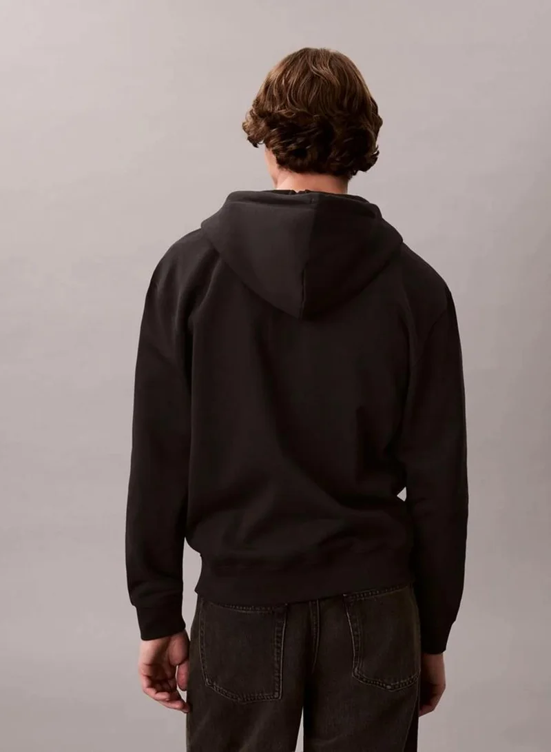 Calvin Klein Jeans  Fleece Monogram Zip Relaxed Hoodie  | Best Price UAE