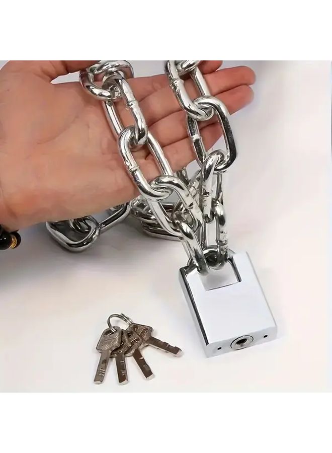 Heavy Duty Anti Theft Chain Lock 100cm Durable Security Padlock for Bicycle Motorcycle Door - Image 4
