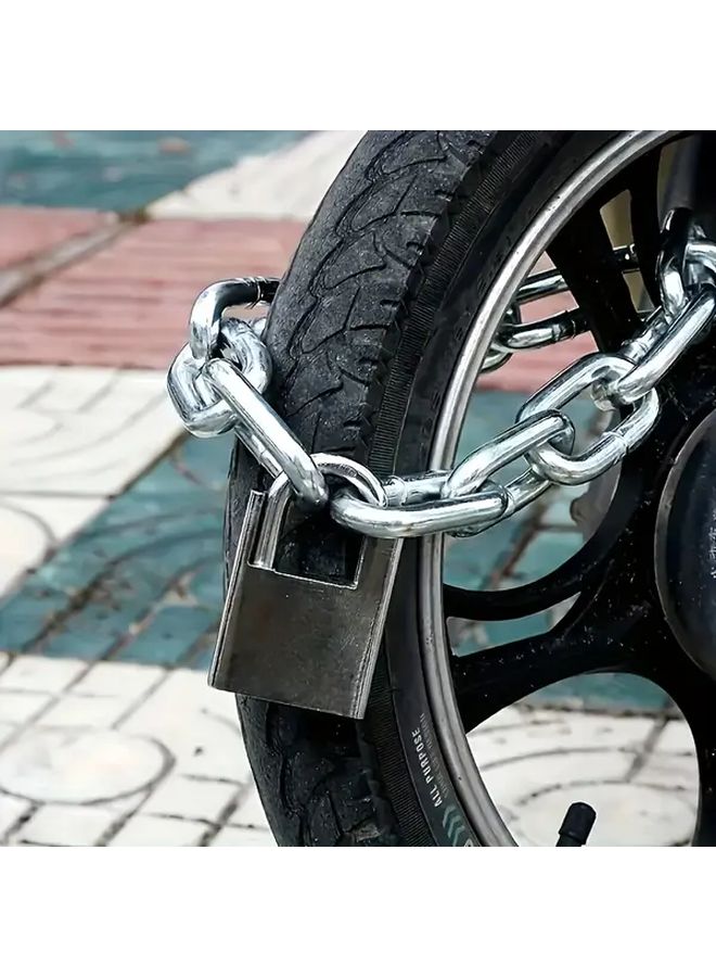 Heavy Duty Anti Theft Chain Lock 100cm Durable Security Padlock for Bicycle Motorcycle Door - Image 5