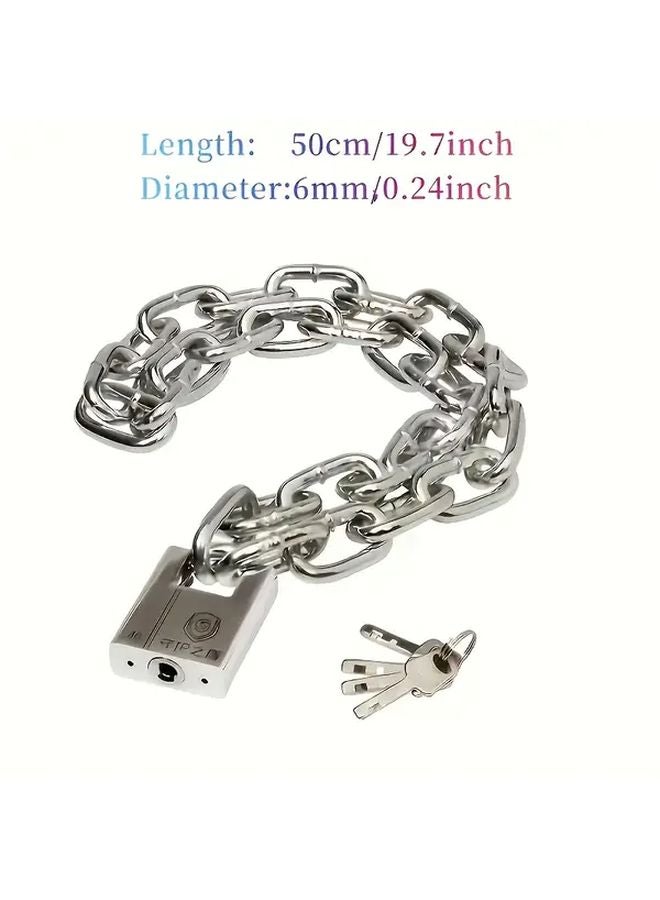 Heavy Duty Anti Theft Chain Lock 100cm Durable Security Padlock for Bicycle Motorcycle Door - Image 3