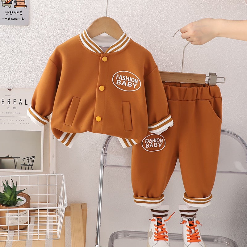 A Generation Of 1-5 Years Old Baseball Uniform Two-Piece Children'S Clothing Boys Suit Children'S Sports Casual Wear Suit - Image 5