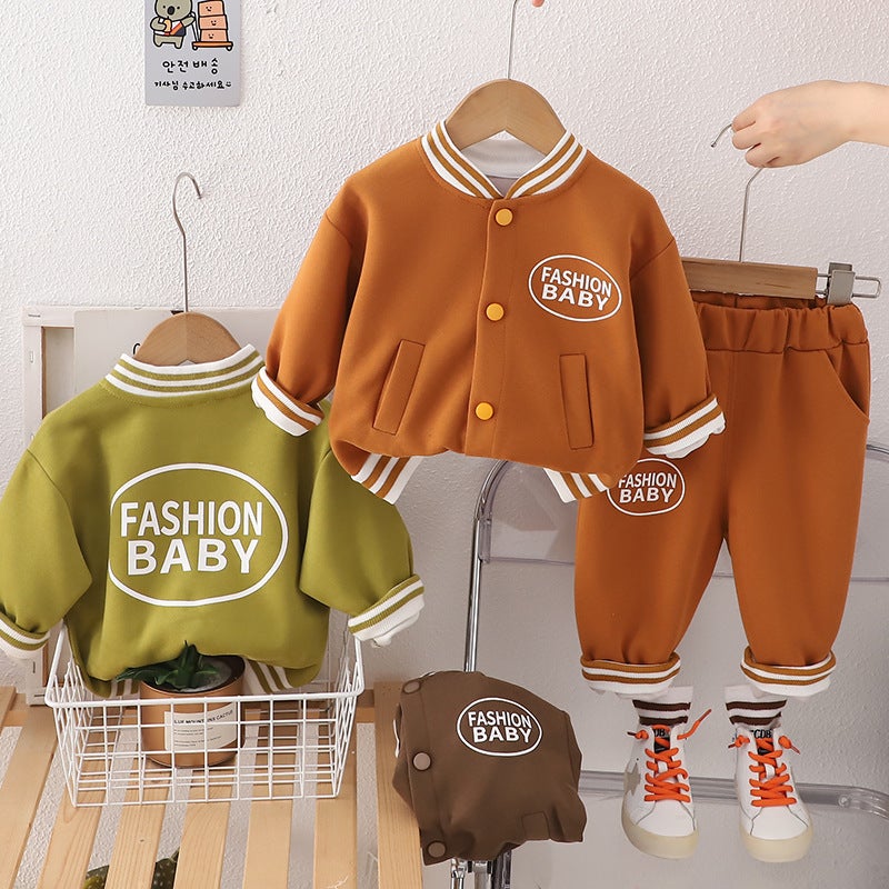 A Generation Of 1-5 Years Old Baseball Uniform Two-Piece Children'S Clothing Boys Suit Children'S Sports Casual Wear Suit - Image 2