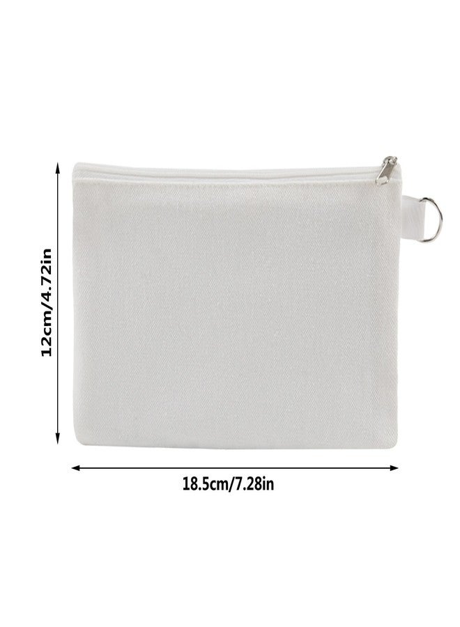 OKBA 30 PCS Sublimation Blanks Makeup Bags Bulk,White Canvas Bag,Polyester Tote Bags for Sublimation DIY Craft - Image 2