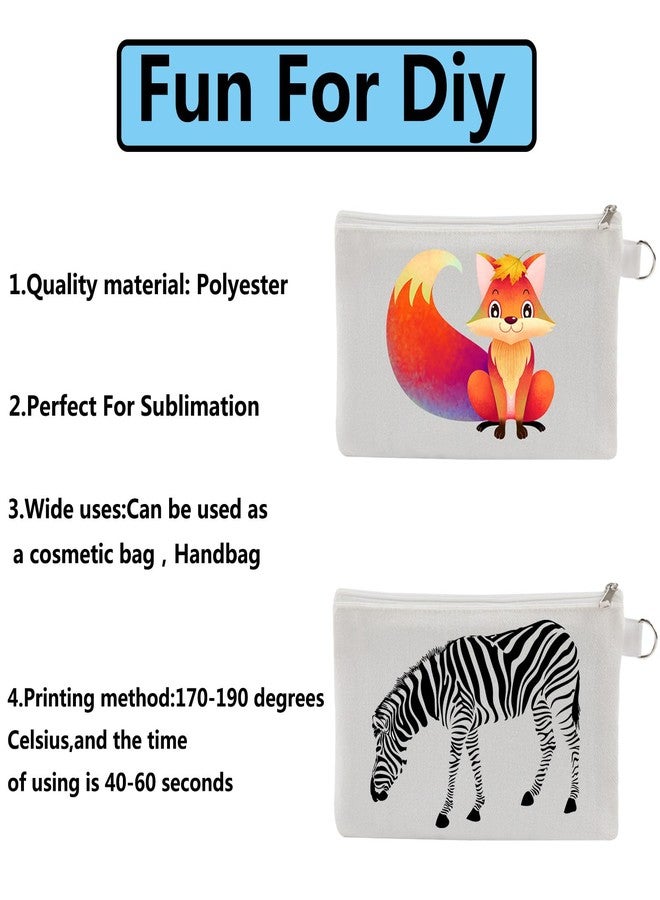 OKBA 30 PCS Sublimation Blanks Makeup Bags Bulk,White Canvas Bag,Polyester Tote Bags for Sublimation DIY Craft - Image 4