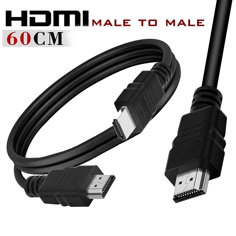 Storite 60cm High Speed HDMI 2.0 Male to Male Cable for LED/LCD TV, PC Monitor, Set-Top Box (Black) - Image 2