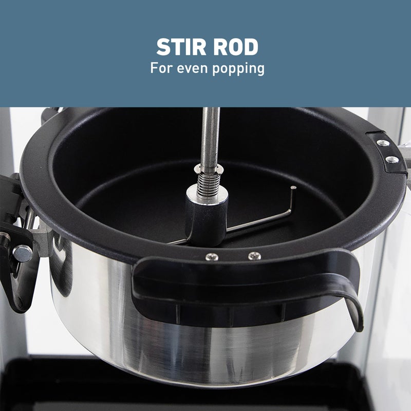 West Bend Stir Crazy Movie Theater Popcorn Popper, Gourmet Popcorn Maker Machine with Nonstick Popcorn Kettle and Popcorn Scoop for Popcorn Machine, 4 Qt., Black - Image 3