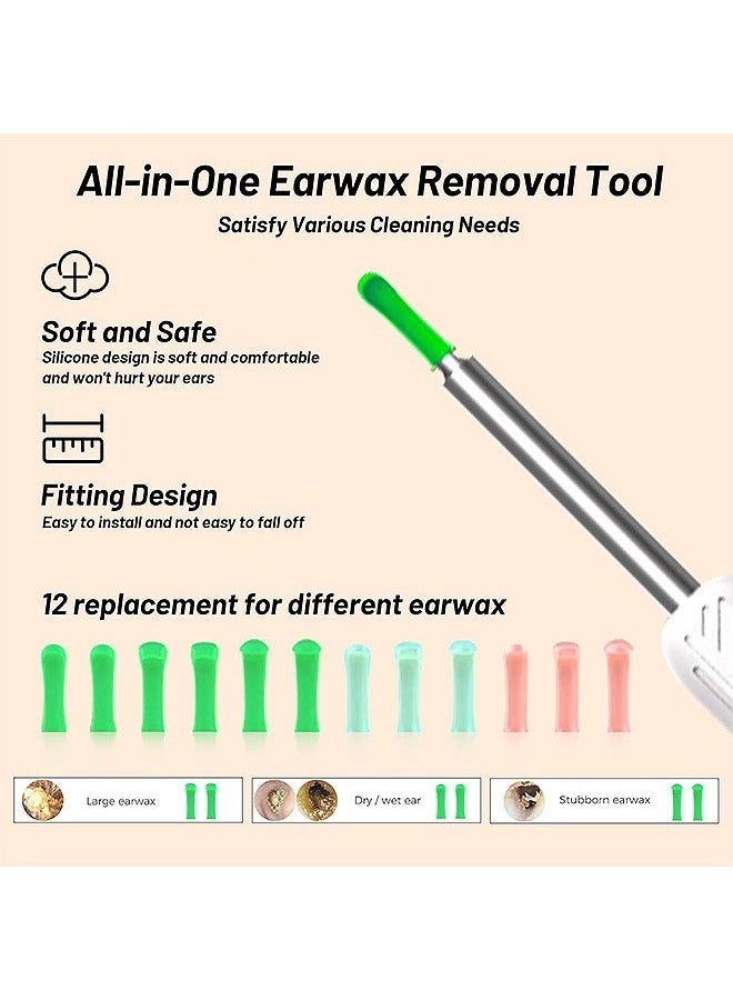 KENSON Ear Wax Removal, Wi-Fi Visible Ear Cleaner Kit with 12 Ear Pickers and Storage Case, Ear Wax Removal Tool with 1080 HD Camera and 6 Ear Scoops (White)  - Image 4