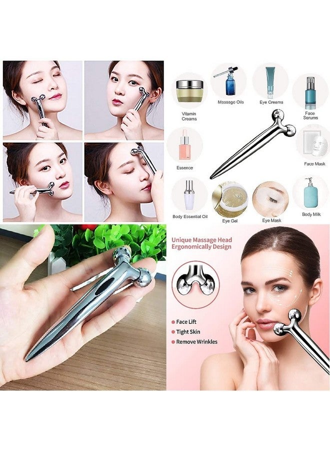 ANSHU 3D Manual Mini Roller Face-lift Wrinkle Remover Relaxation and Skin Tightening with Ice Roller for Face & Eye Puffiness, Large Cool Facial Ice Rollers for Face 2 Pcs Combo - Image 4