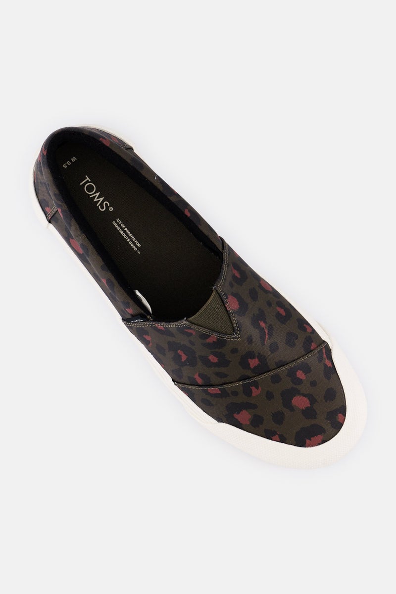 TOMS Women Abstract Leopard Matte Canvas Slip On Shoes, Multicolor - Image 4