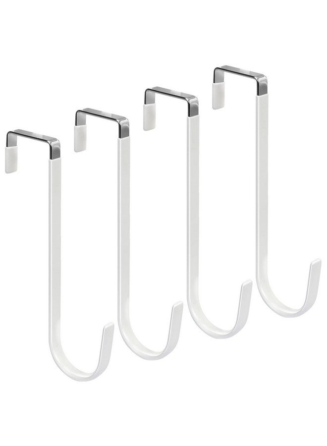 خطافات تعليق على الباب من FYY، عبوة من 4 خطافات تعليق طويلة مطورة على الباب مع مطاط لمنع الخدوش، خطافات تنظيم شديدة التحمل لتعليق الملابس والمناشف والقبعات والمعاطف والحقائب، باللون الأبيض