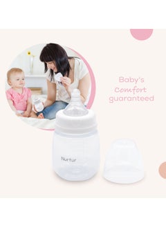 Nurtur زجاجة رضاعة للأطفال، 6 أوقية، 0+ أشهر، عبوة من قطعة واحدة، 180 مل، خالية من مادة BPA، حلمة سيليكون، (منتج رسمي)  - Image 5