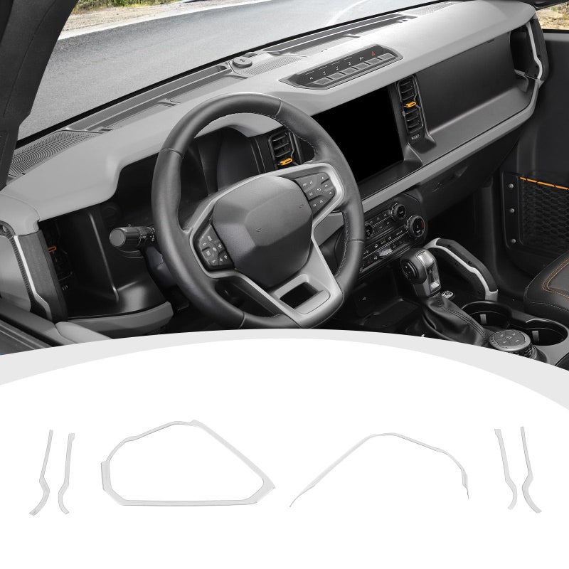 RAZPOY Center Console Dash Grab Handle Cover Trim Compatible with 20212024 Ford Bronco Interior Accessories White Not for Bronco Sport - Image 2