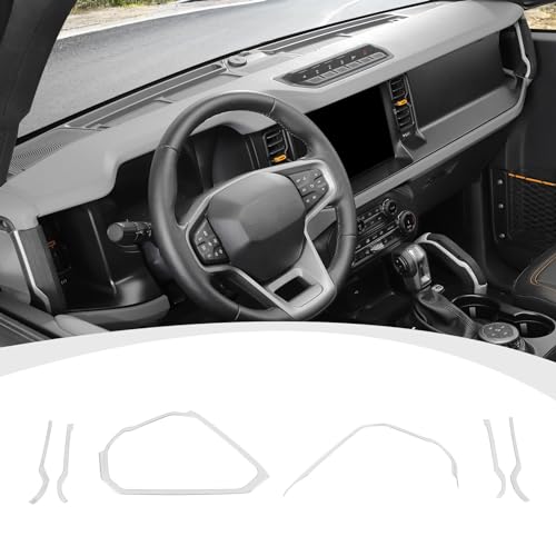 RAZPOY Center Console Dash Grab Handle Cover Trim Compatible with 20212024 Ford Bronco Interior Accessories White Not for Bronco Sport - Image 1